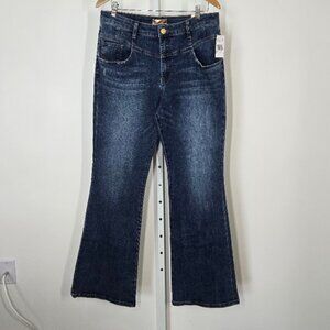 KUT FROM THE KLOTH WOMEN'S hi-rise ana flare jeans blue Size 12 NEW